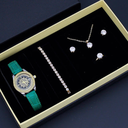 Ladies Valentine's Day Watch Jewelry Suit With Decoration