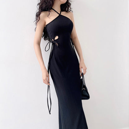 Elegant Women's Clothing Halter Cut-out Dress