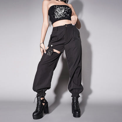 Goth Punk Loose Slack Track Pants Cargo