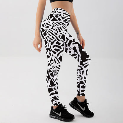 Printed Yoga Pants Breathable Sports High Waist Leggings