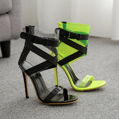 High heel transparent sandals