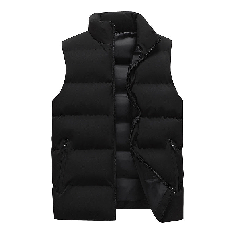 Pure Color Thickened Vest Men's Stand Collar Vest