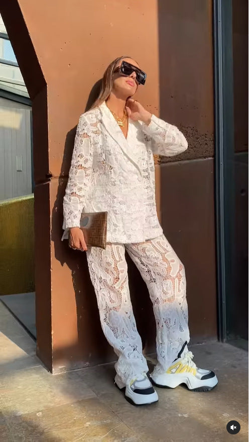 Fashion Casual Lace Suit