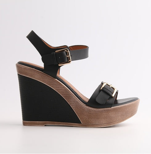 High heel wedge sandals