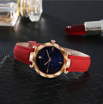 Starry Sky Dial Simple Women's Watch Fashion Belt