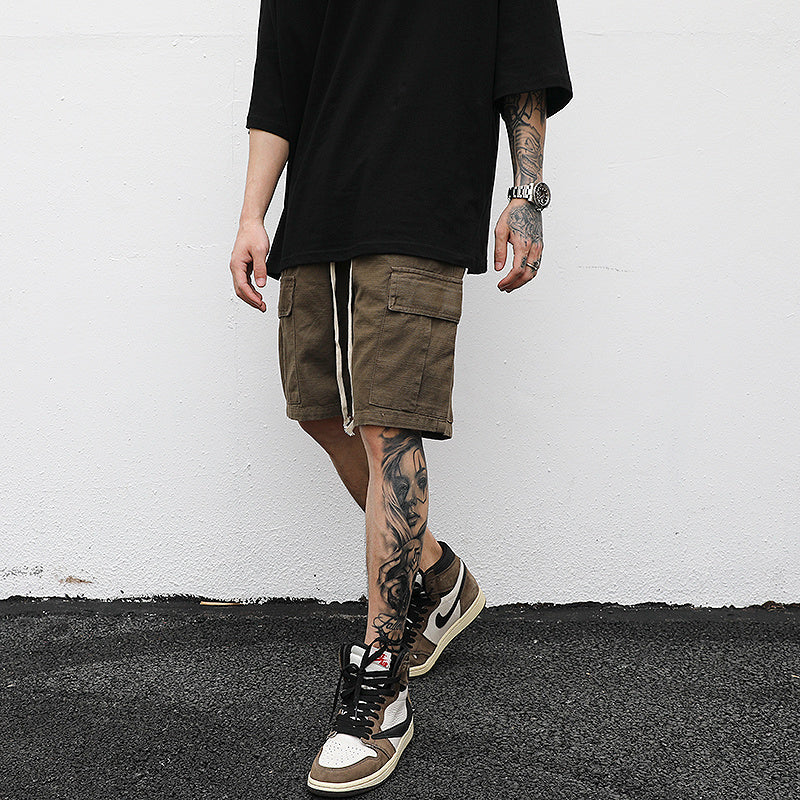 Distressed cargo shorts