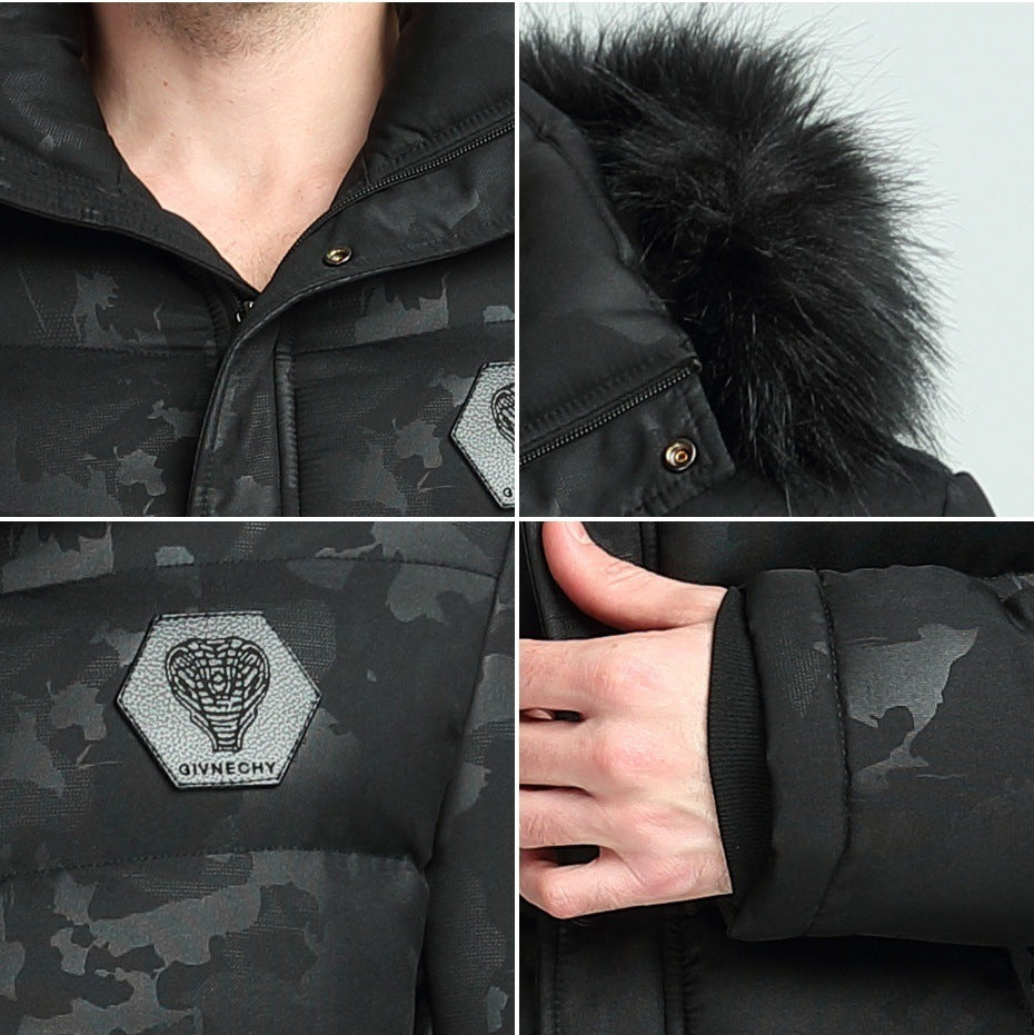 Men's Short Thickened Winter Outdoor Cotton-padded Clothing British Fur Collar Coat