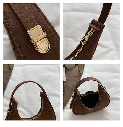 New Fashion Retro Felt Indentation Underarm Bag