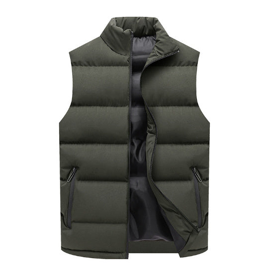 Pure Color Thickened Vest Men's Stand Collar Vest