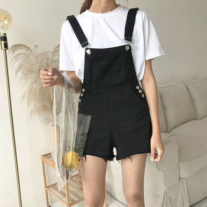 Loose Elastic Strap Denim Shorts Women's Clothing