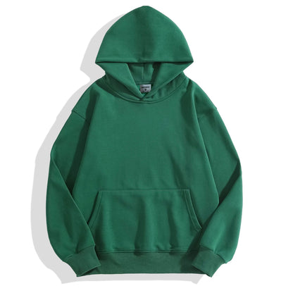 Heavy-duty Fleece Shoulder Down Hoodie Without Drawstring