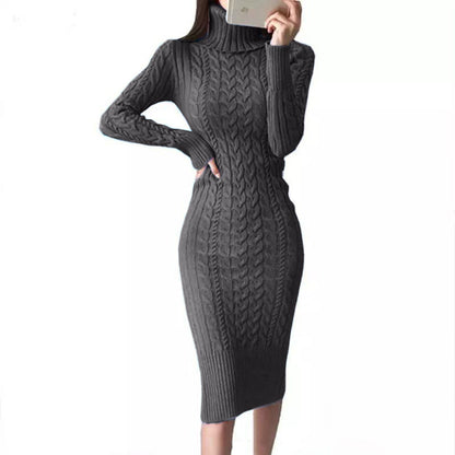 Slim Fit Wrap Hip Bottoming Slim Knitted Dress