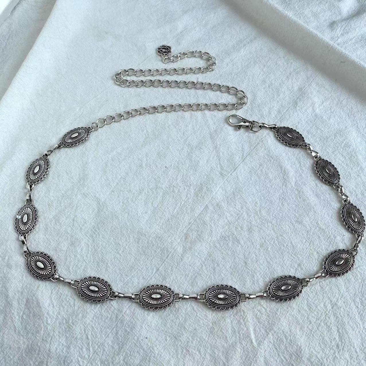 Women's Carved Geometric Retro Waist Chain