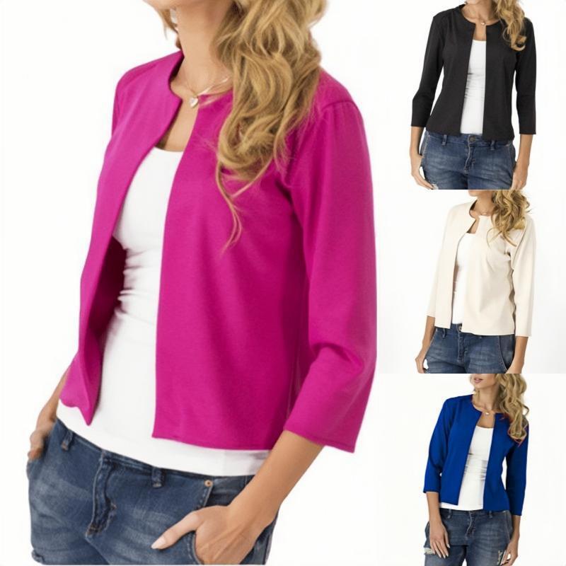 Women's Small Suit Cardigan Solid Color Three-quarter Length Sleeve