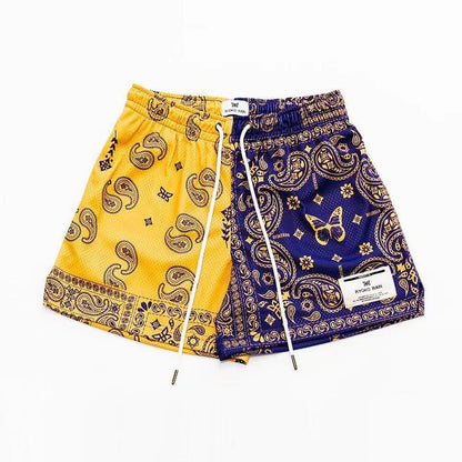 Paisley Shorts Mesh Outdoor Sports Basketball Shorts Leisure Short-length Pants