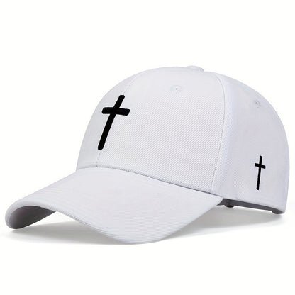 Embroidered Personality Cross Fur Green Baseball Cap