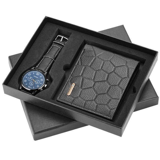 Quartz Watch Wallet Boutique Suit