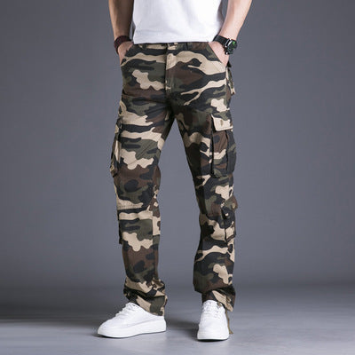 Cotton Multi-pocket Loose Cargo Trousers Straight Outdoor Large Size Camouflage Men's Pants