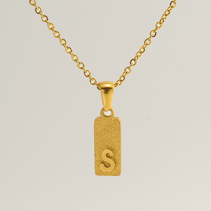 English Letter Necklace Female Stainless Steel