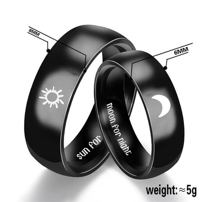 Stainless Steel Couple Couple Rings Sun Moon