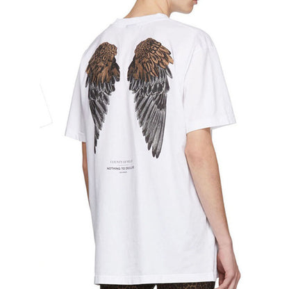 Back wing printed knitted T-shirt