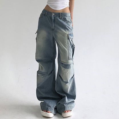 Personalized Pleated Loose High Waist Tooling Pants