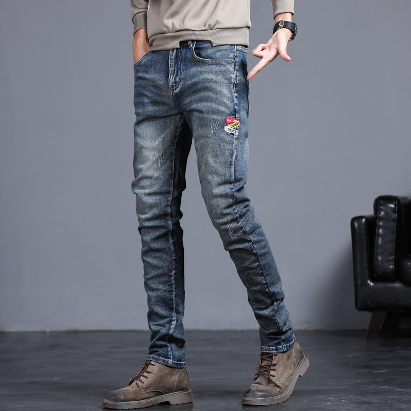 Youth Retro Embroidered Denim Pants