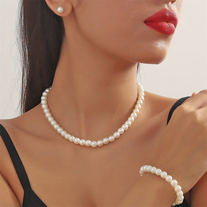 Pearl Jewelry Clavicle Choker Suit