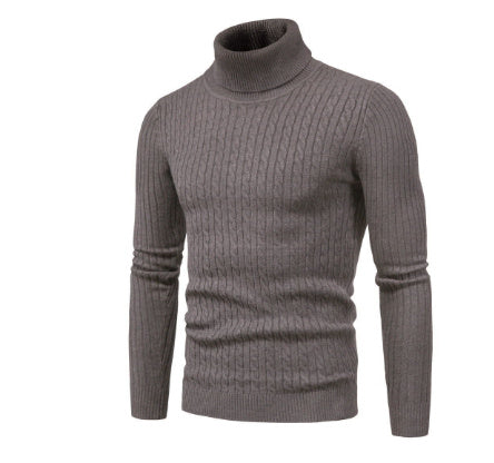 Sweater Twist Knit Sweater Slim-fit High Neck Knit