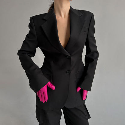 V-neck Waist-tight Suit Jacket