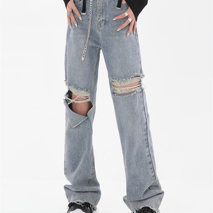 Women's Summer American Style Retro Ripped Jeans