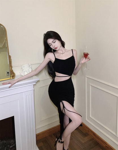 Cross Tie Heart Machine Suspender Dress