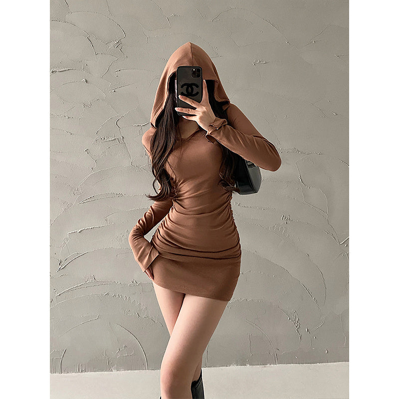 Hooded Long Sleeve Bottom Dress