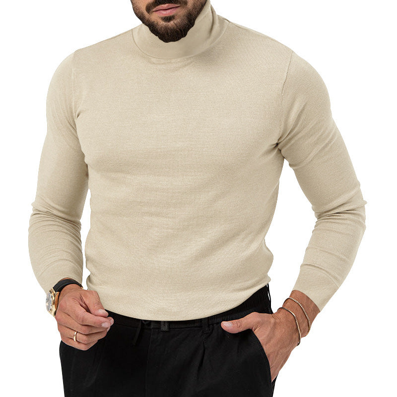 High-elastic Turtleneck Knitted Cashmere Sweater Thickened Young Men's Warm Undercoat