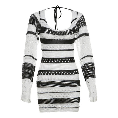 Knitted Striped Dress Women