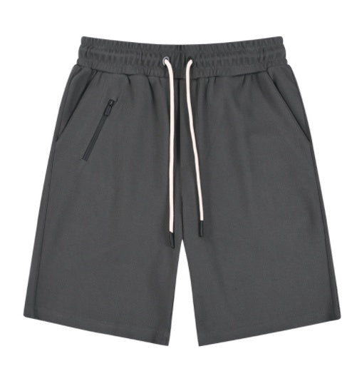 Fake Zipper Sports Drawstring Quarter Men's Shorts