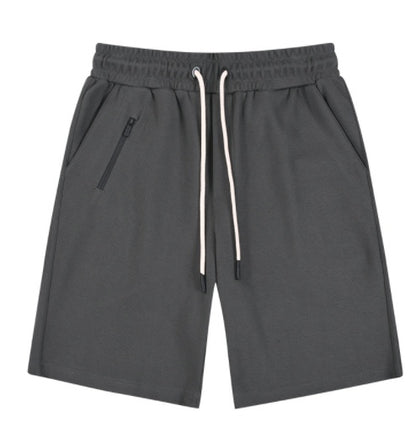 Fake Zipper Sports Drawstring Quarter Men's Shorts