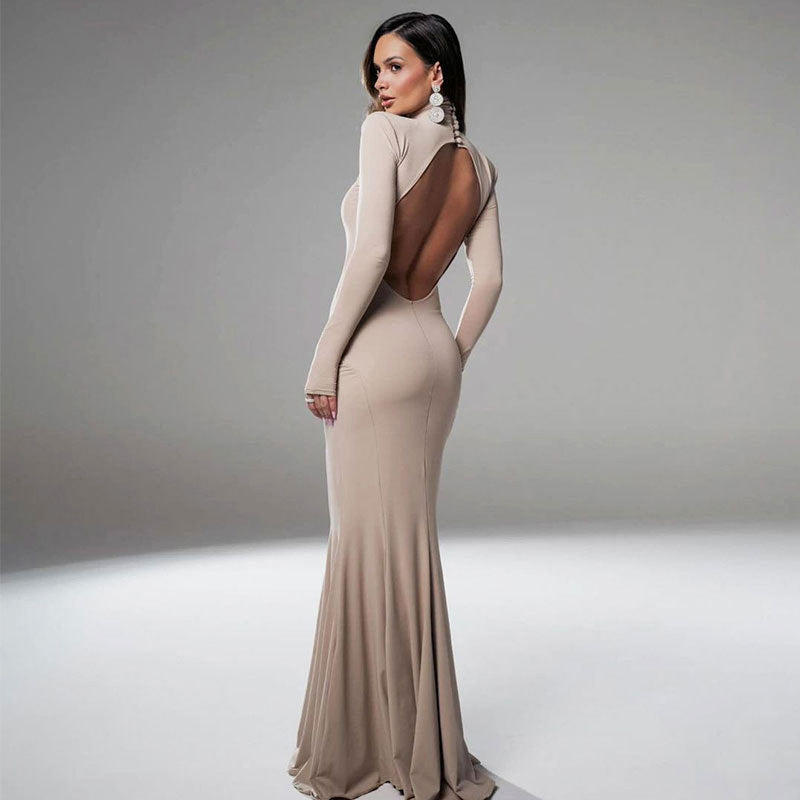 Women's Skinny Hip Skirt Backless Evening Party Dress