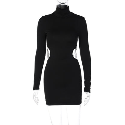 Hollow Chain Slim Long Sleeve Dress