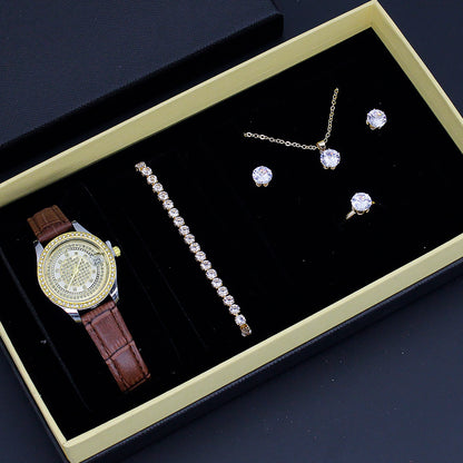 Ladies Valentine's Day Watch Jewelry Suit With Decoration