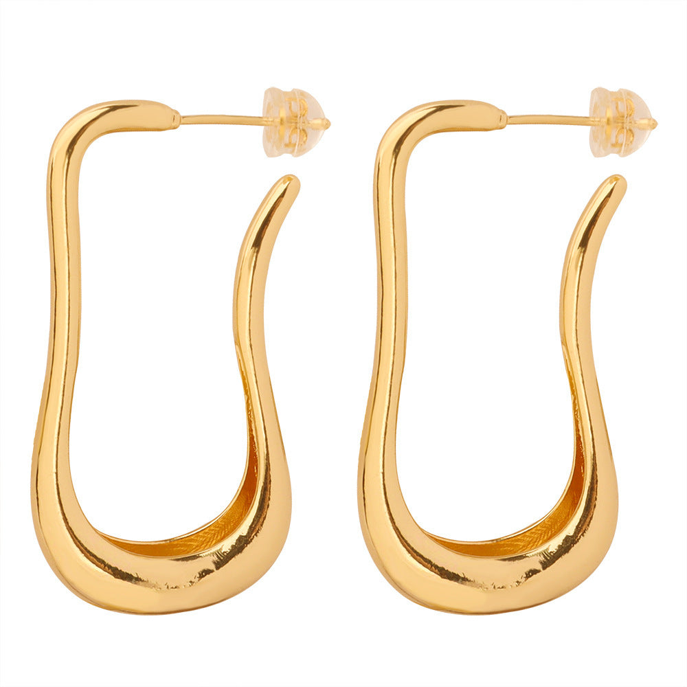 Fashion Simple Copper Irregular Design Earrings For Women