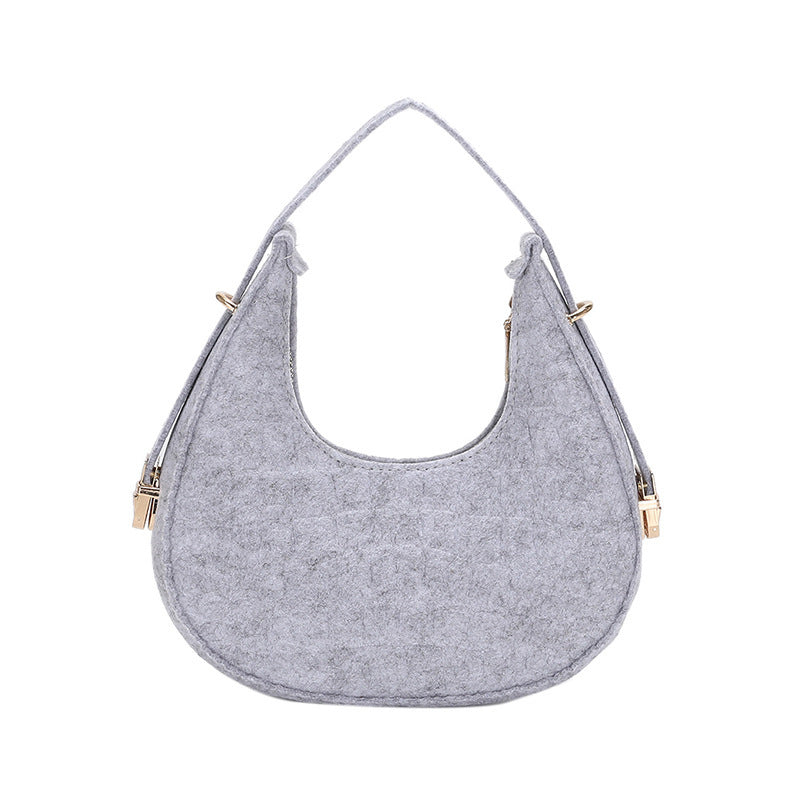 New Fashion Retro Felt Indentation Underarm Bag