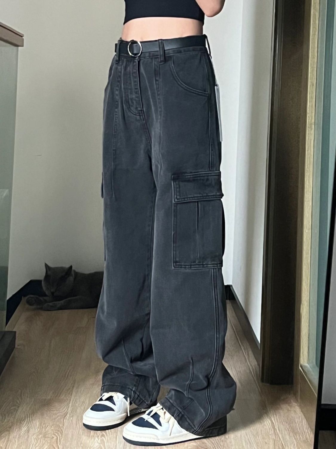 High Waist Straight American Workwear Mop Jeans