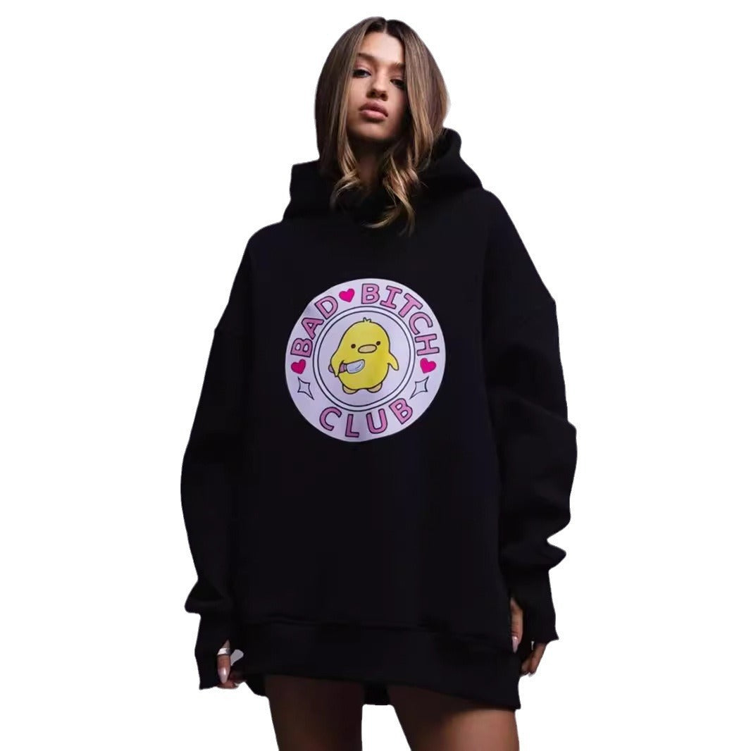 Men's And Women's Duck Print Hoodie Sweater