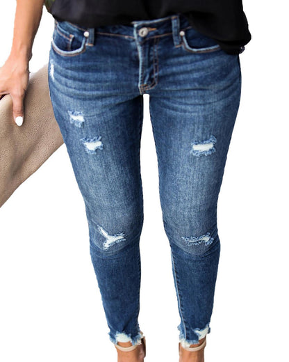 Ripped Jeans Women's Feet Pencil Pants