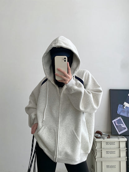 Women's Hooded Sweater Loose Hoodie Coat