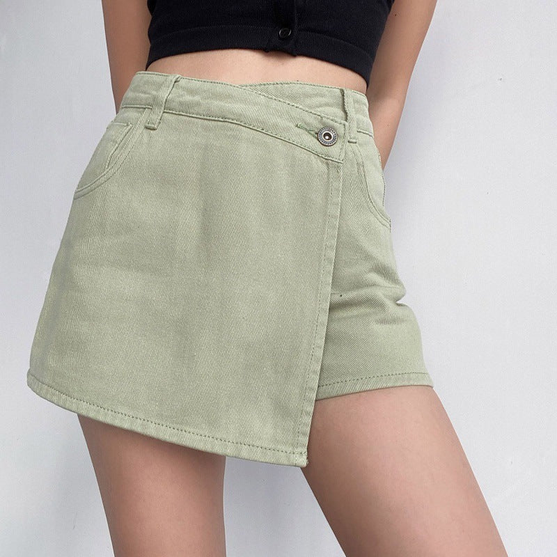 Anti-exposure Irregular Denim Skirt