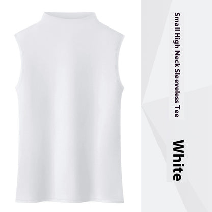 Small Turtleneck Sleeveless T-shirt Top Women