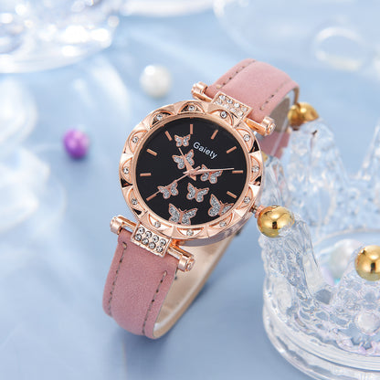 Women's Fashion Simple Butterfly Digital Belt Watch