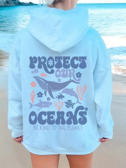 Oceans Respect The Local Printed Hood Hoodie Sweatshirt